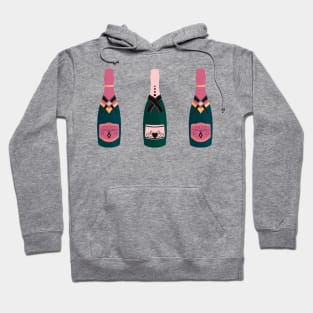 Pink Champagne bottles Hoodie